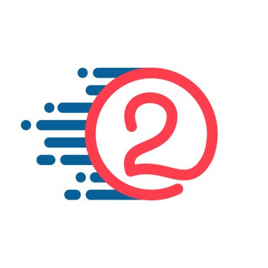 İki numaralı logo hız hattı ile daire.