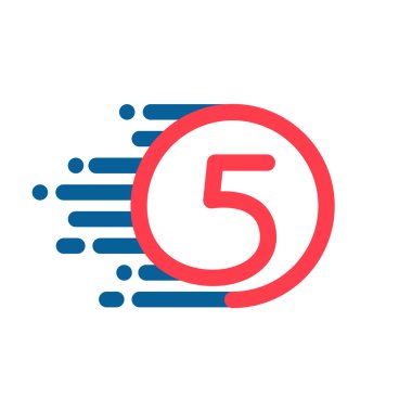 Beş numaralı logo hız hattı ile daire.