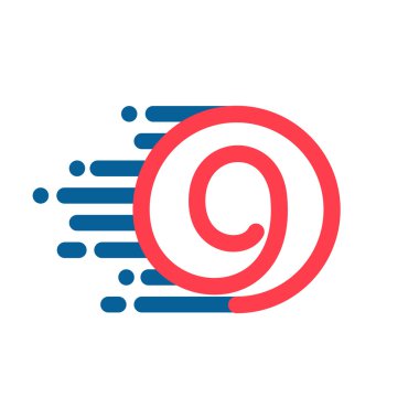 Dokuz numaralı logo hız hattı ile daire.