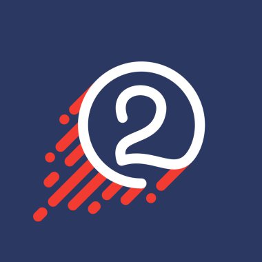 İki numaralı logo hız hattı ile daire.