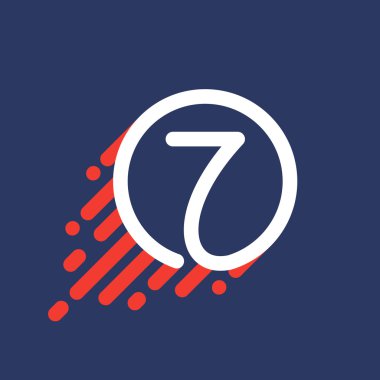 Yedi numara logo hız hattı ile daire.