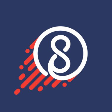 Sekiz numara logo hız hattı ile daire.