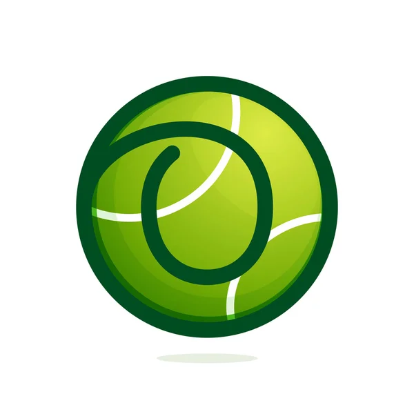 Logo numéro zéro avec balle de tennis . — Image vectorielle