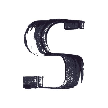 Letter S logo hand drawn with dry brush.