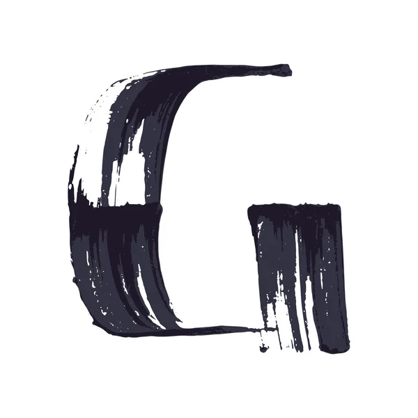 Letter G logo hand getrokken met droge borstel. — Stockvector