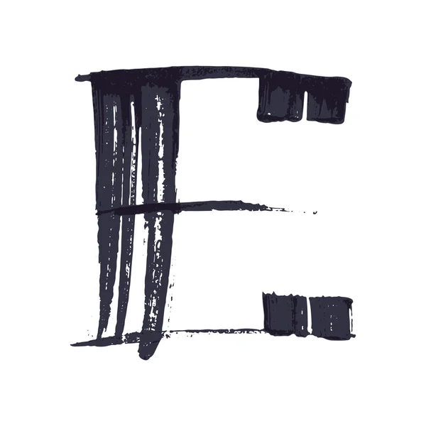 Lettre E logo dessiné à la main avec brosse sèche . — Image vectorielle