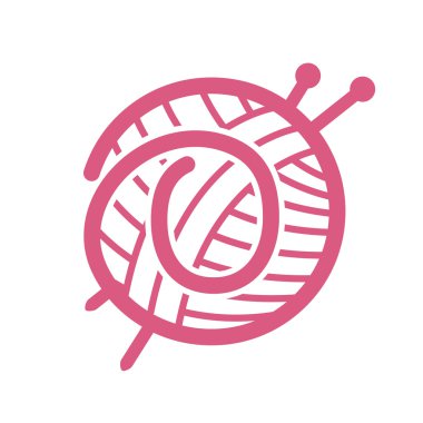 İplik ve örgü iğneleri çarpıklık ile sayı sıfır logosu.