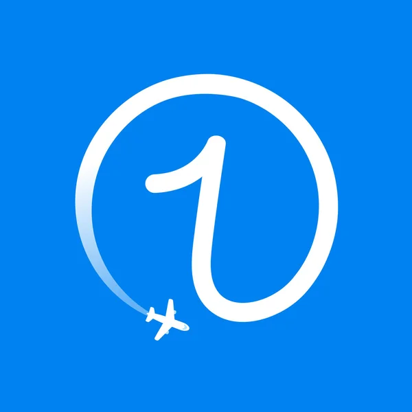 Egy logó száma légitársaságnál és repülőgépnél. — Stock Vector