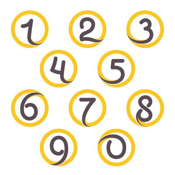 Numbers set logos in circle. — Stock Vector