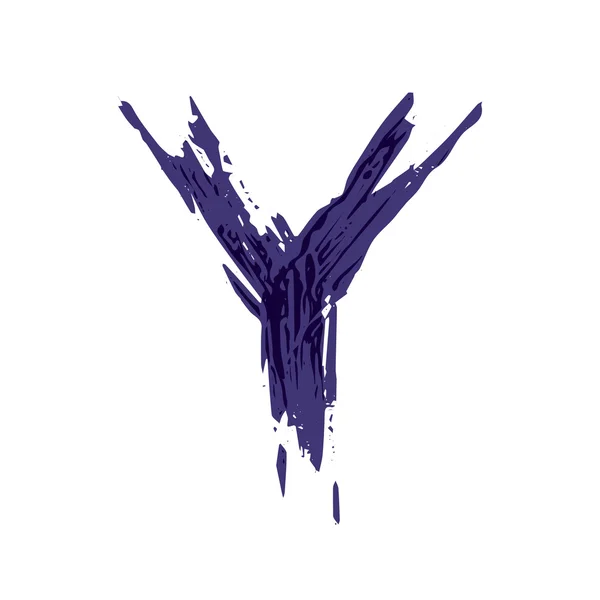 Lettre Y logo dessiné à la main avec brosse sèche . — Image vectorielle