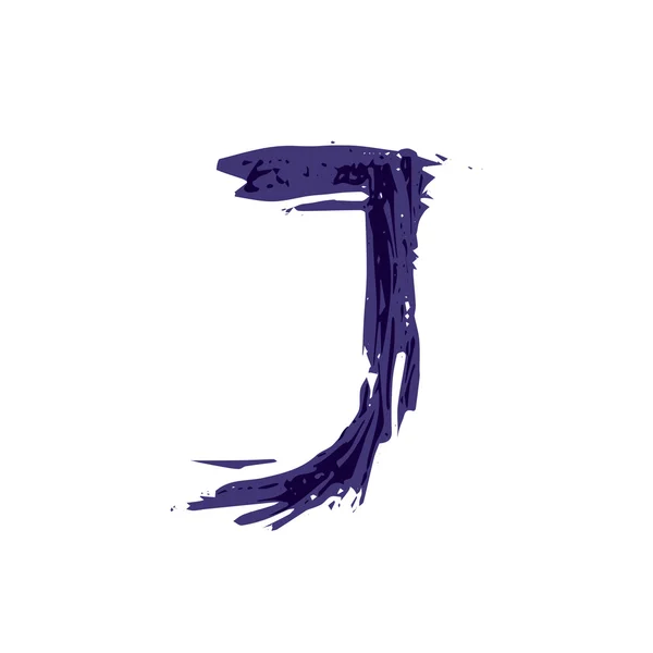 Letra J logo dibujado a mano con cepillo seco . — Vector de stock