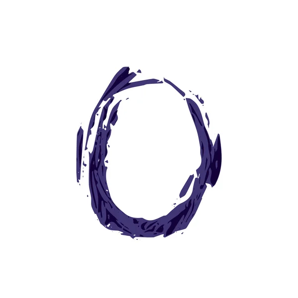 Lettera O logo disegnato a mano con pennello asciutto . — Vettoriale Stock