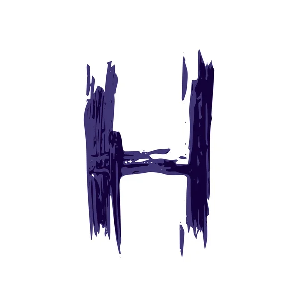 Lettre H logo dessiné à la main avec brosse sèche . — Image vectorielle