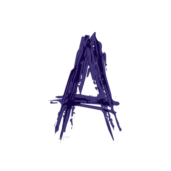 Lettera A logo disegnato a mano con pennello asciutto . — Vettoriale Stock