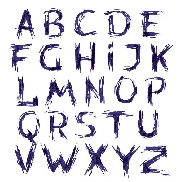 Lettre alphabet dessinée à la main avec brosse sèche . — Image vectorielle