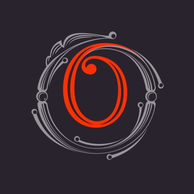 Çiçek vintage tarzı sıfır logo.