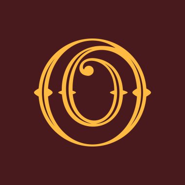 Vintage daire sıfır logo.