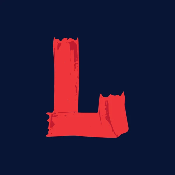 Logo litery L z grunge pociągnięcia pędzlem. — Wektor stockowy
