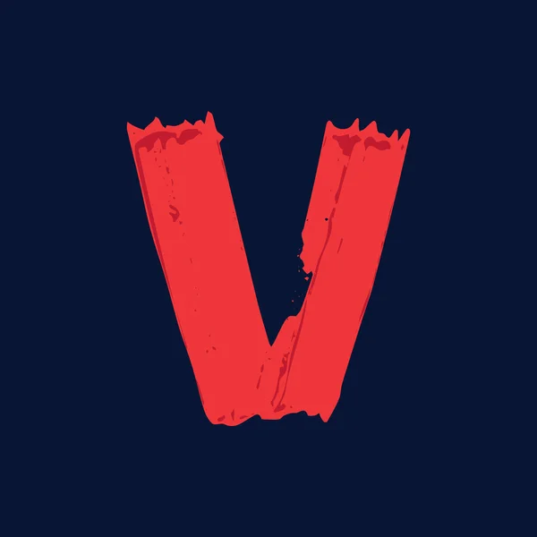 Logotipo da letra V com pinceladas grunge . —  Vetores de Stock