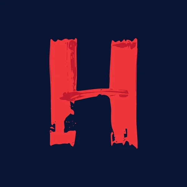 Písmeno H logo s tahy štětcem grunge. — Stockový vektor