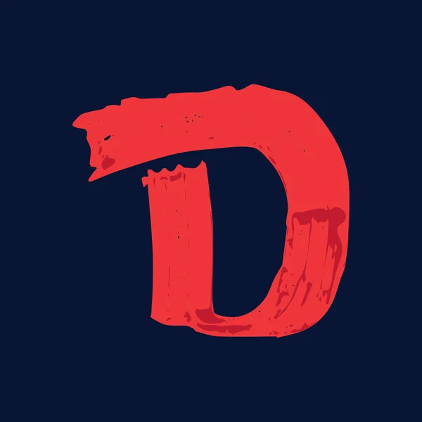 グランジ ブラシ ストロークで D の文字ロゴ. — ストックベクタ