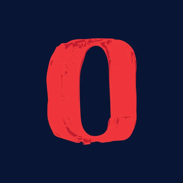 Letter O logo met grunge penseelstreken. — Stockvector