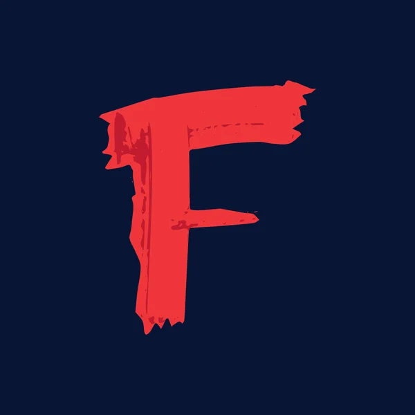 Lettre F logo avec coups de pinceau grunge . — Image vectorielle