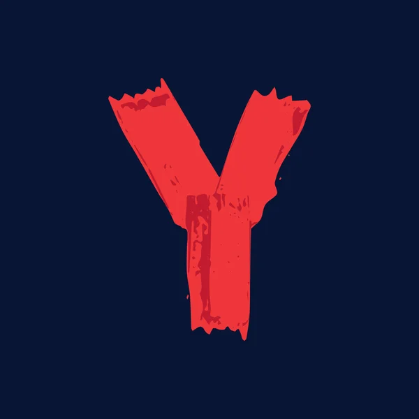 Lettera Y logo con pennellate grunge . — Vettoriale Stock