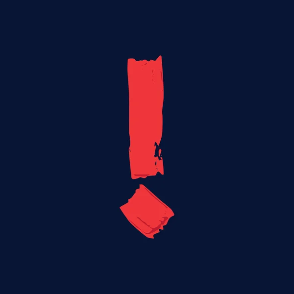Utropstecken logotyp med grunge penseldrag. — Stock vektor
