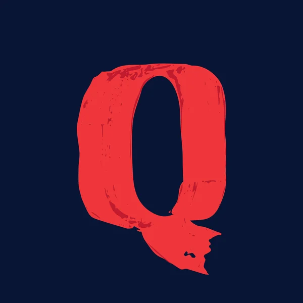 Litera Q logo z grunge pociągnięcia pędzlem. — Wektor stockowy
