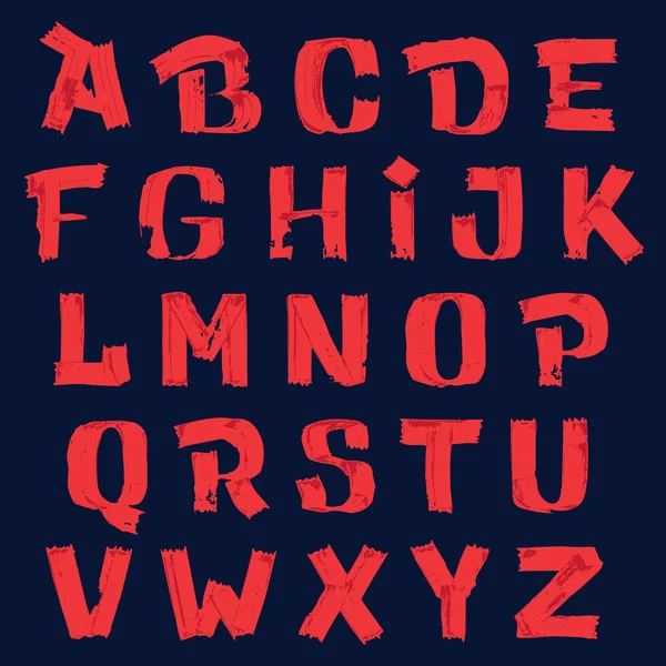 Letras dibujadas a mano con pinceladas grunge . — Vector de stock