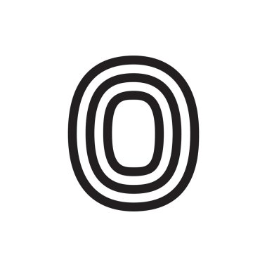 Paralel çizgiler tarafından kurulan sıfır logosu. 