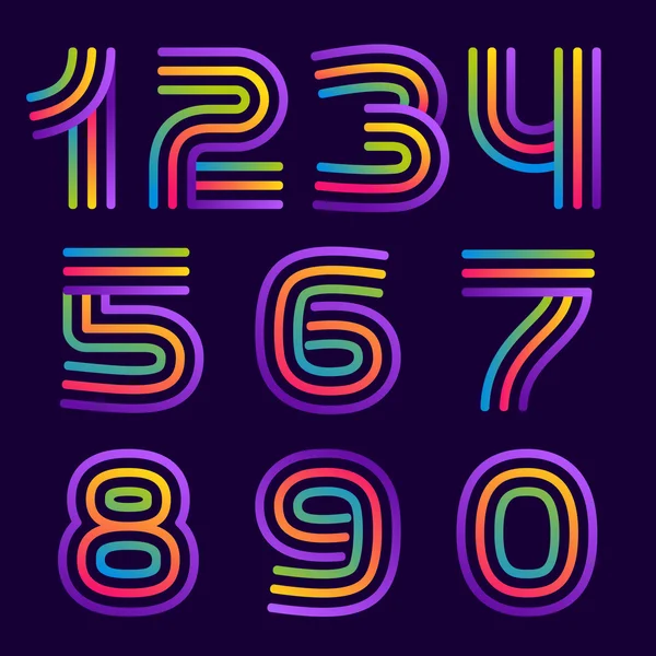 Τους αριθμούς που λογότυπα με νέον γραμμές. — Διανυσματικό Αρχείο