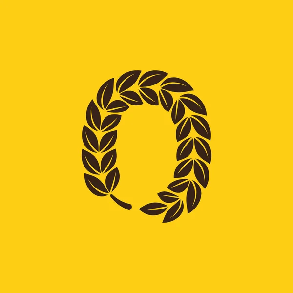 Logotipo número zero formado pela coroa de louros . — Vetor de Stock