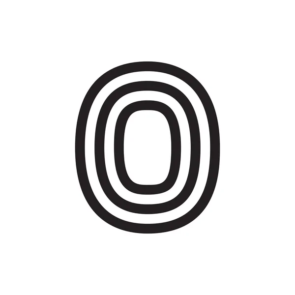 Αριθμό μηδέν λογότυπο σχηματίζεται από παράλληλες γραμμές. — Διανυσματικό Αρχείο