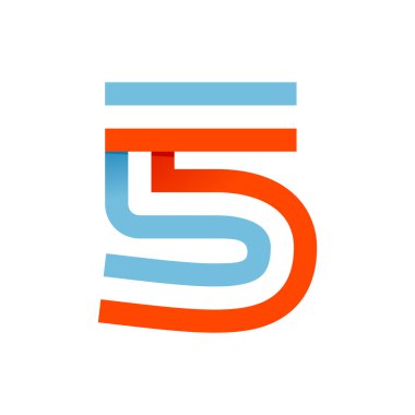 Paralel çizgiler tarafından kurulan beş numaralı logosu