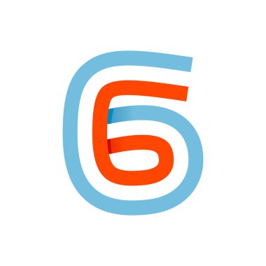 Paralel çizgiler tarafından kurulan 6 nolu logo