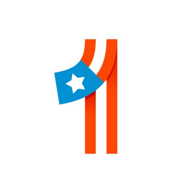Amerikan yıldızlar ve çizgiler ile bir logo.