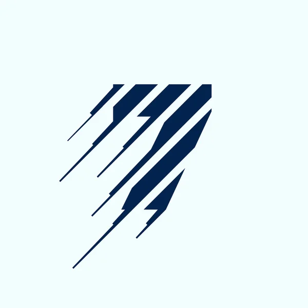 Nummer zeven logo met hoge snelheid lijnen. — Stockvector