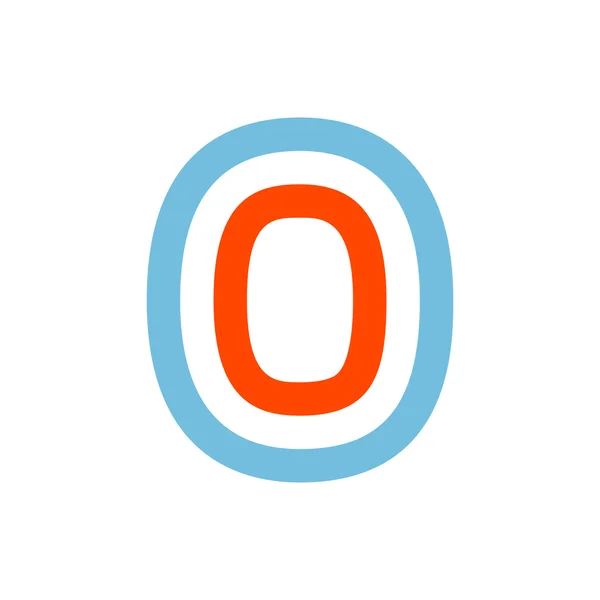 Número cero logotipo formado por líneas paralelas — Vector de stock