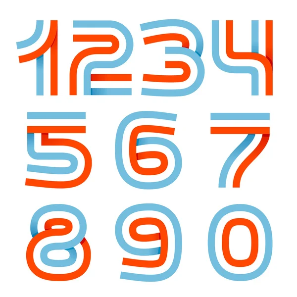 Siffrorna anger logotyper bildas av parallella linjer — Stock vektor