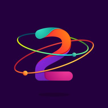 Atomlar logolu iki numaralı çizgiler yörüngeler.