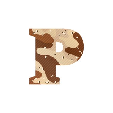 P harfi logo çöl kamuflaj ile.