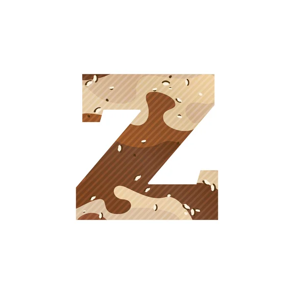 Letter Z logo with desert camouflage. — Stock Vector