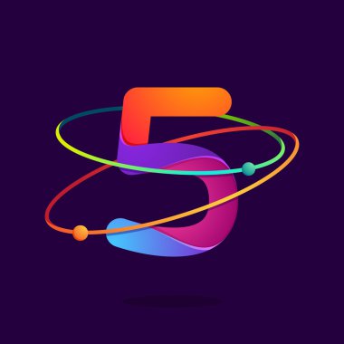 Atomlar logolu 5 numaralı çizgiler yörüngeler.