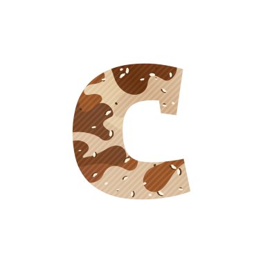 Çöl kamuflaj logolu harf C.