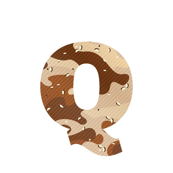 Litera Q logo z pustynny kamuflaż. — Wektor stockowy