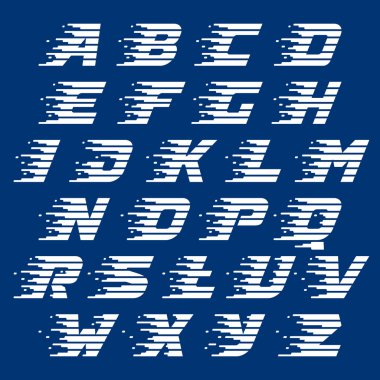 Hızlı hızlı çizgilerle alfabe logolar.