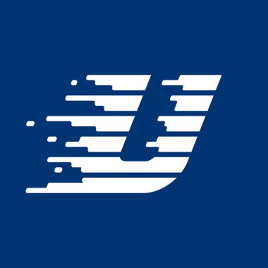 Hızlı hızlı satırları logolu U Harfi. 