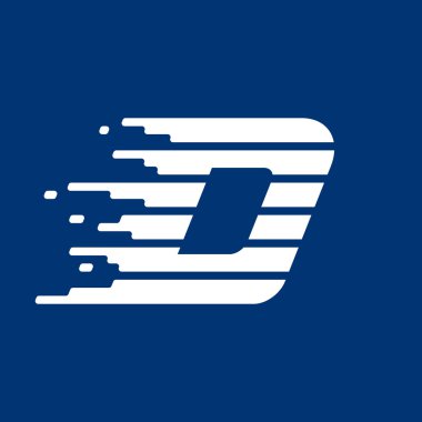 Hızlı hızlı satırları logolu D harfi. 